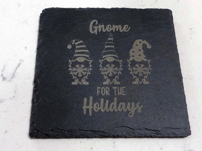 Christmas Gnomes Set 1 Collection Slate Coasters