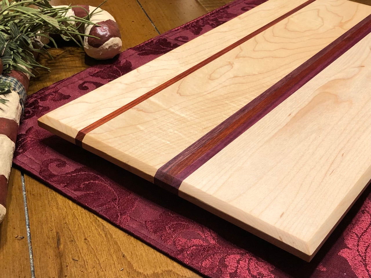 Maple and Purpleheart with Handle Cutting Board