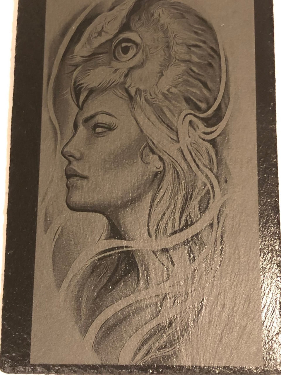 Fantasy Women Artwork on 8 by 12 Inch Slate Tile