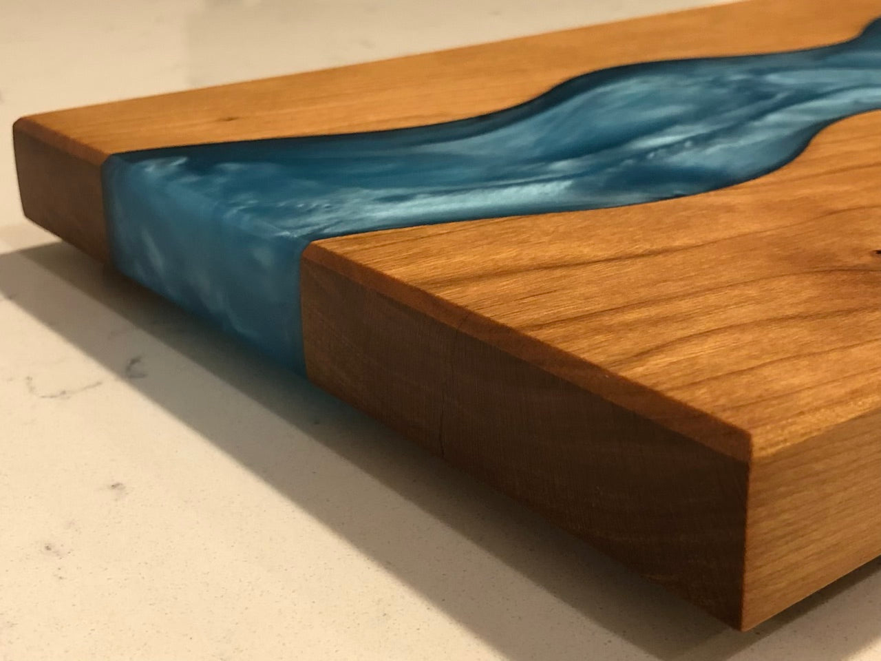 Blue River Epoxy Resin Cherry Wood Serving Board