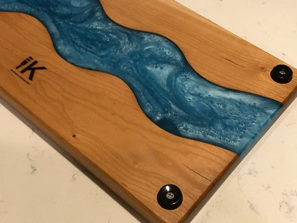 Blue River Epoxy Resin Cherry Wood Serving Board