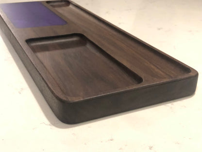 Walnut and Purple Epoxy Catch All Valet Tray