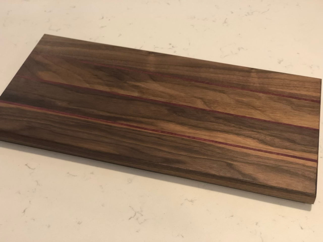 Walnut with Purple Heart Strips Cutting Board