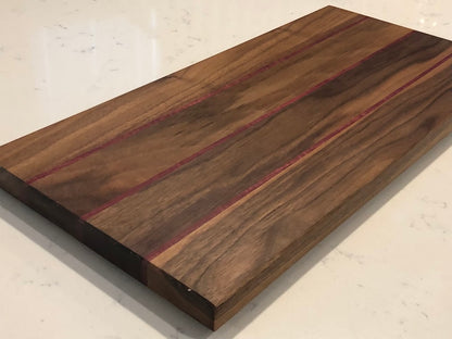 Walnut with Purple Heart Strips Cutting Board