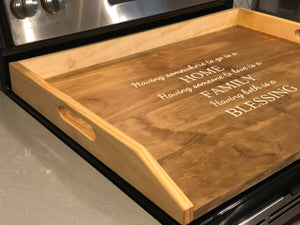 Wooden Stovetop Cover Cutting Board. Engraved Noodle Board. Shop Now!