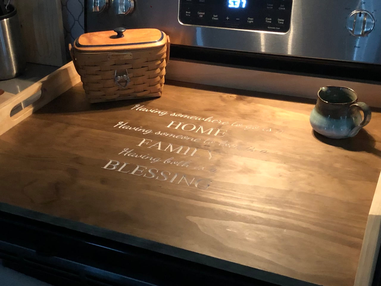 Noodle Board / Stove Top Cover with Text