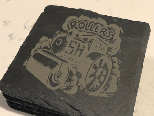 Steel-High Rollers Slate Coaster - Set of Four