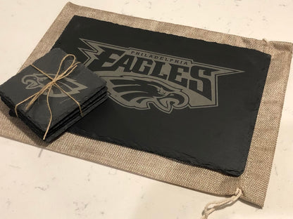 Eagles Slate Serving Tray and Four Coaster Gift Set