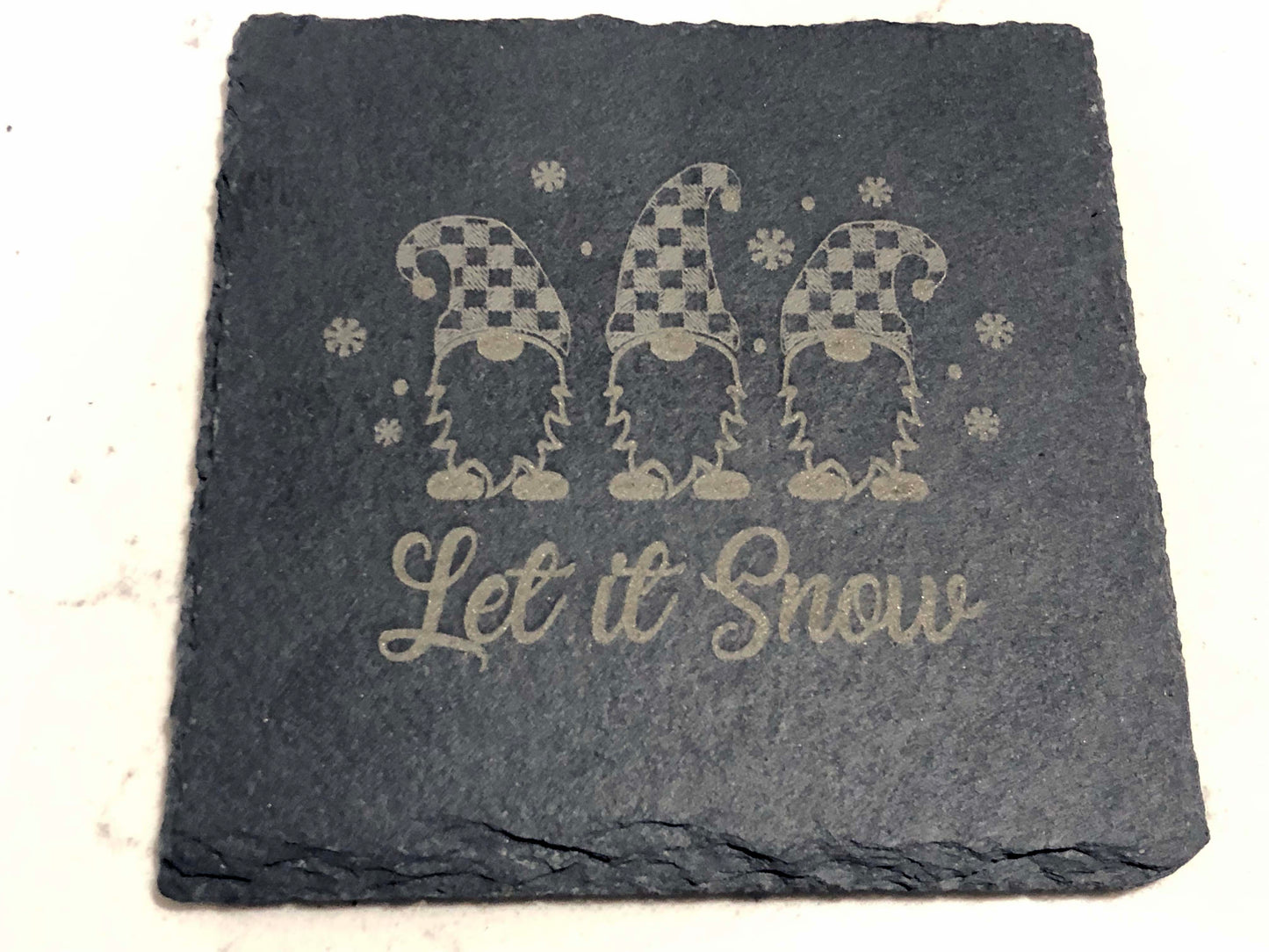 Christmas Gnomes Set 1 Collection Slate Coasters