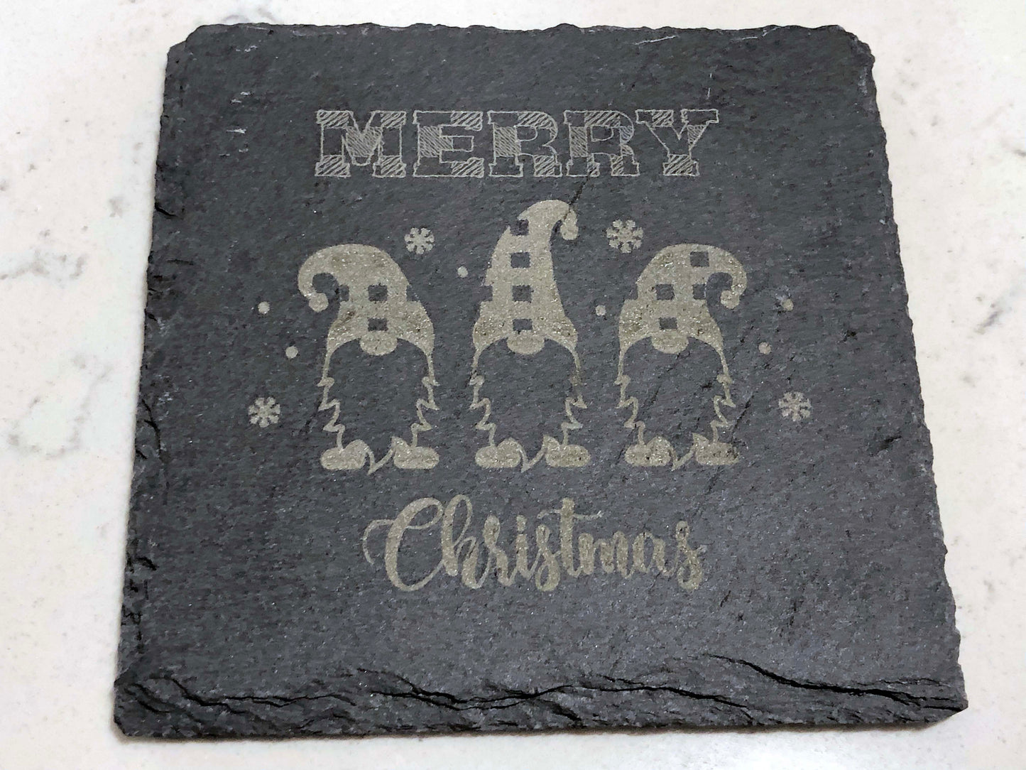 Christmas Gnomes Set 1 Collection Slate Coasters