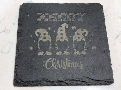 Christmas Gnomes Set 1 Collection Slate Coasters