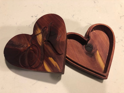 Personalized Heart Shaped Keepsake Box - Aromatic Cedar